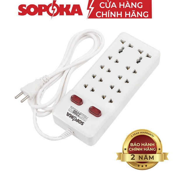 Ổ cắm điện 10 cửa chịu nhiệt Sopoka 10Y