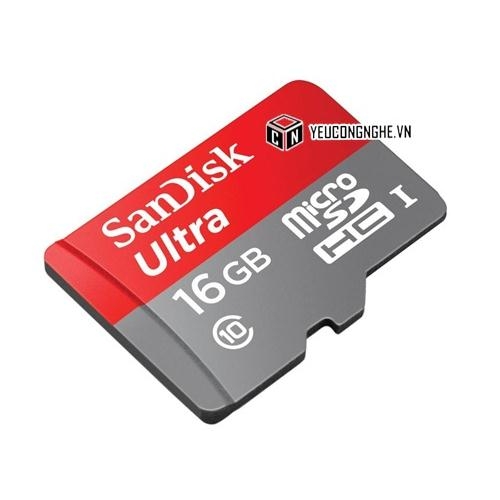 Thẻ nhớ microSD 16GB Sandisk tốc độ 48mb/s SDSQUNB-016G-GN3MN