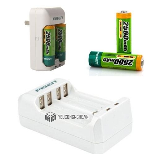 Bộ pin AA 2 viên kèm 1 sạc Ni-MH 2500mAh Pisen TS-MC005