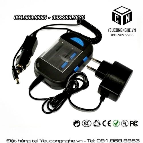 Sạc đa năng cho pin máy ảnh từ ổ điện và xe hơi Universal Charger