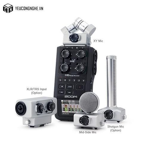 Máy thu âm cầm tay chuyên nghiệp H6 Handy Recorder kèm hệ thống mic hoán đổi