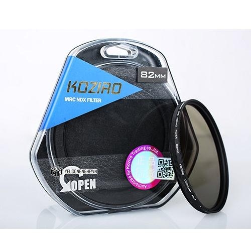 Filter NDX 82mm Koziro cản sáng tùy chỉnh 2 đến 10 stop cho ảnh