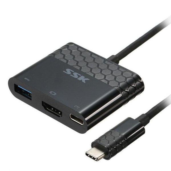 Bộ chuyển đổi USB Type-C ra HDMI/USB 3.0/Multiport charger chính hãng SSK SHU-C020