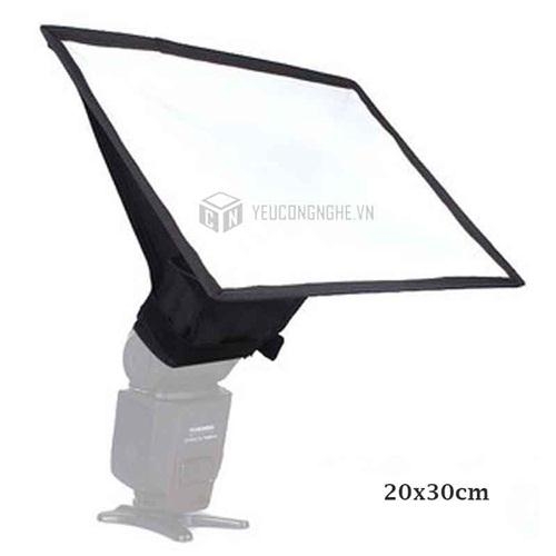 Soft box speedlite diffuser tản sáng cho đèn flash gắn máy ảnh 20x30cm