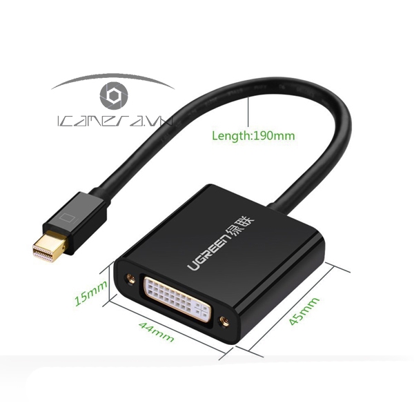 Cáp chuyển Mini Displayport to DVI 24+5 Ugreen 10448 hỗ trợ 1080p