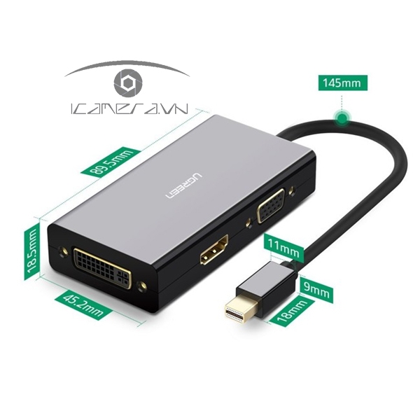 Cáp chuyển Mini Displayport to VGA + HDMI + DVI Ugreen 20418