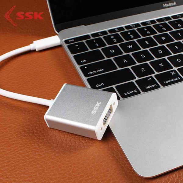 Cáp chuyển đổi USB Type-C sang cổng VGA chính hãng SSK SHU-C015