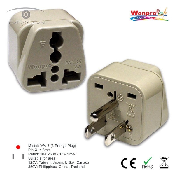 Ổ cắm điện du lịch Wonpro WA-5