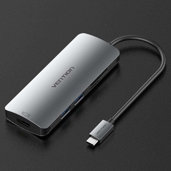 Bộ chuyển đổi Type-C ra cổng HDMI/USB 3.0/Card Reader SD,TF - Vention converter CMEHA