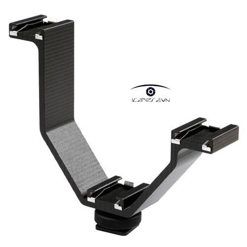 Gá chữ V gắn đèn flash, màn hình, micrô cho máy ảnh Micnova Triple Mount Hot Shoe Bracket MQ-THM01