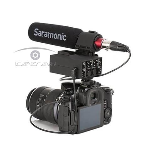 Mic shotgun tính hợp bộ chuyển đổi Saramonic MIXMIC 2 kênh XLR micro