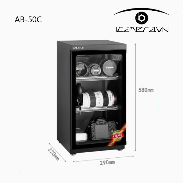 Tủ chống ẩm ANDBON AB-50C chính hãng 50 lít