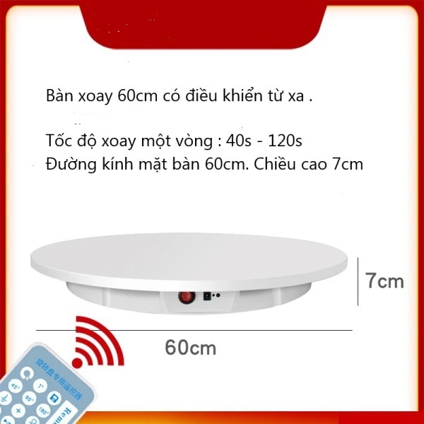 Bàn xoay BX60P 360 độ đường kính 60cm có điều khiển từ xa