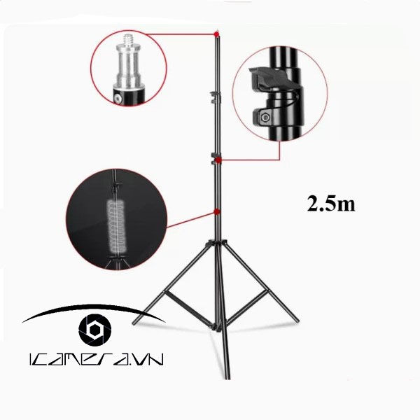 Chân đèn Studio 2.5m Hợp kim đệm không khí