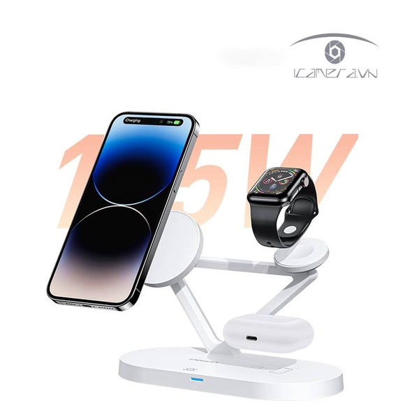 Sạc không dây 3 trong 1 PISEN PRO - WIRELESS 3-IN-1 Night Light