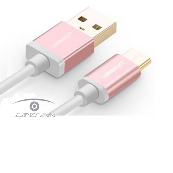 Dây chuyển đổi USB 2.0 sang USB Type-C 1M hồng vàng Ugreen 30508