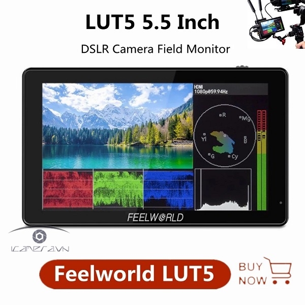 Màn hình FEELWORLD  cảm ứng 3D LUT T5 5" Touch on-camera HDMI