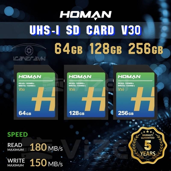 Thẻ nhớ HOMAN UHS-I SD Card ( V30 ) 64/128/256GB