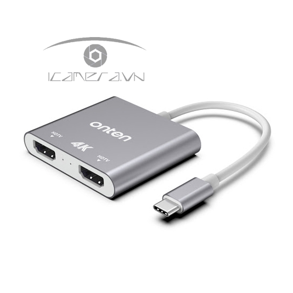 Cáp chuyển USB Type C to 2 HDMI Onten 9175b hỗ trợ 4K