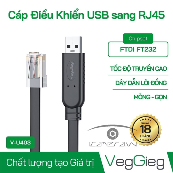 Cáp Điều Khiển USB sang RJ45 - V-U403