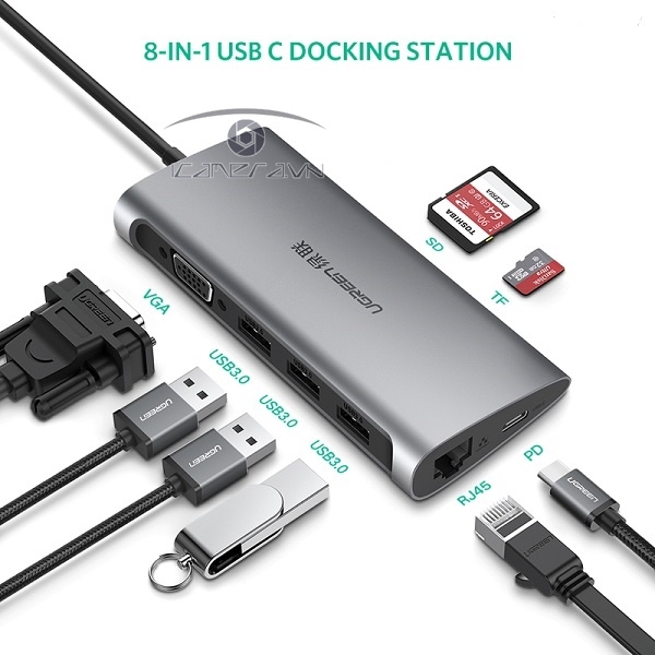 Cáp chuyển đa năng USB Type-C (6 in 1) Ugreen 50539 chính hãng