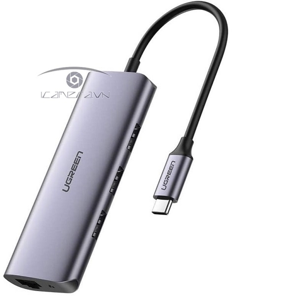 Cáp USB Type C to LAN 100/1000Mbps và Hub USB 3.0 Ugreen 60718