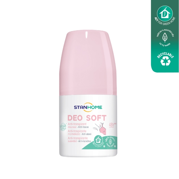 Lăn khử mùi, chống mùi không cồn cho da nhạy cảm Stanhome Deo Soft 50ml