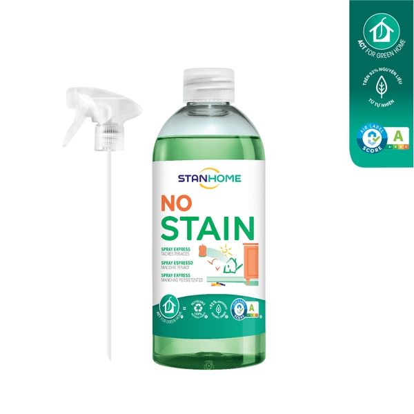 Xịt làm sạch vết bẩn cứng đầu bám dính No Stain Stanhome tiêu chuẩn Air Label Score 500ml