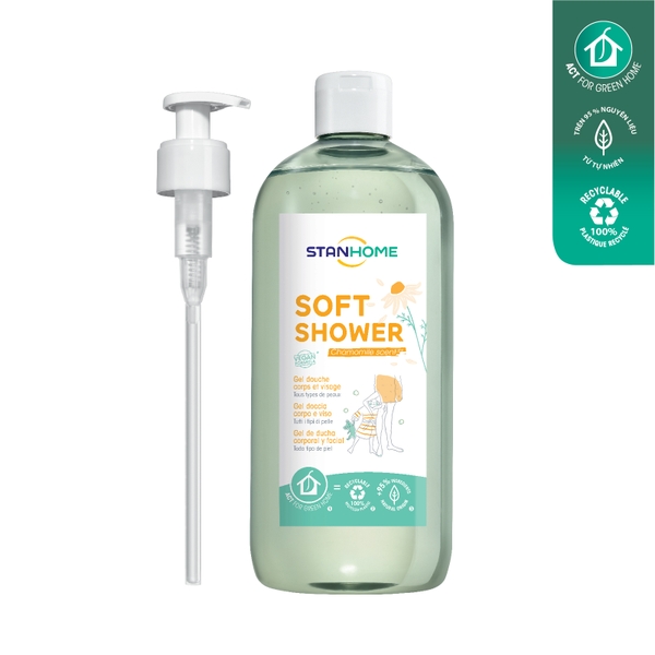 Sữa tắm, rửa mặt không xà phòng hương Chamomille Stanhome Soft Shower 740ML