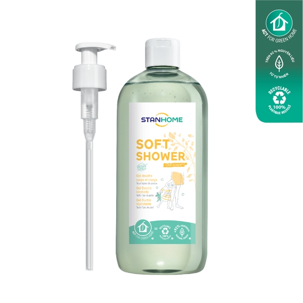 Sữa tắm, rửa mặt không xà phòng hương yến mạch Stanhome Soft Shower 740ML