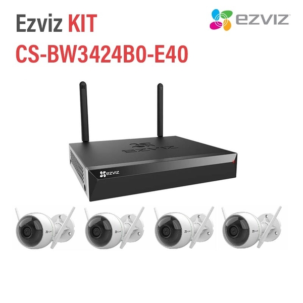 Bộ Kit 4 Camera Wifi EZVIZ CS-BW3424B0-E40 2.0 Megapixel 1080P
