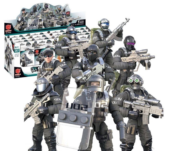 COMBO 8 Lính Đặc Nhiệm Phản Ứng Anh Biệt Đội Assaulter - Bộ Lắp Ráp Tương Tự Mega XJ-822