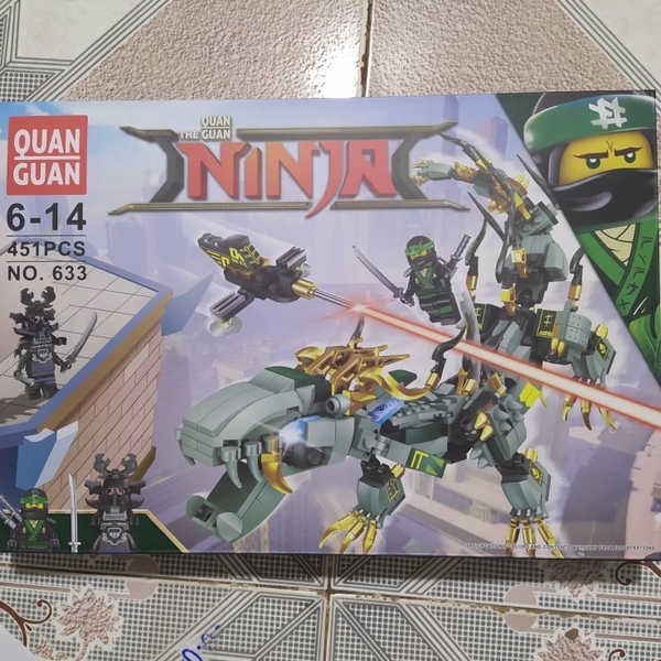 Bộ Xếp Hình Ninjago QuanGuan 633 Lắp Ráp Rồng Xanh Huyền Thoại 451 Chi Tiết