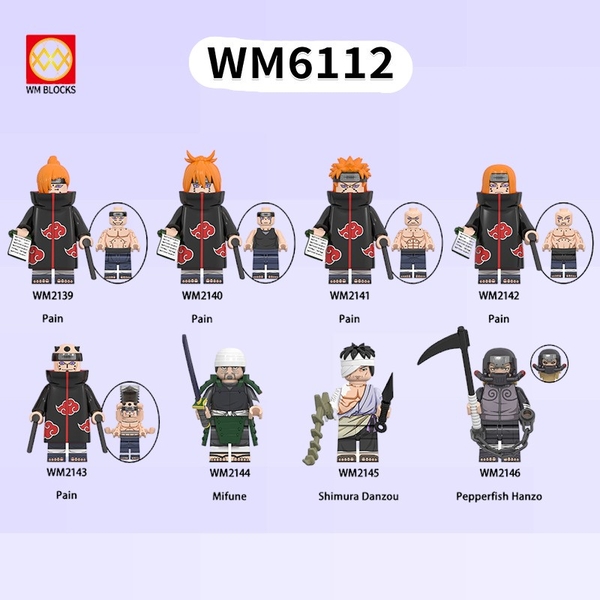 Mini Mô Hình Nhân Vật Hoạt Hình Naruto 4 Pain WM6112 - Đồ Chơi Lắp Ráp Nhân Vật Làng Lá