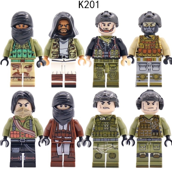 COMBO 8 Lính Hỗn Hợp Nhân Vật Khủng Bố K201 - Đồ Chơi Lắp Ráp Mô Hình Army