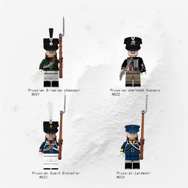 Minifigures Nhân Vật Người Lính Vương Quốc Phổ Trong Cuộc Chiến Napoleon Kiểu Mới N021 N024 - Đồ Chơi Lắp Ráp Mini