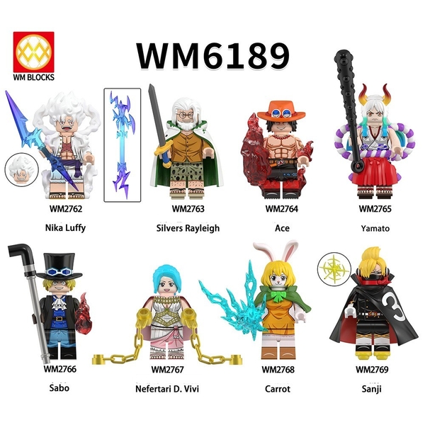 Mini Các Mẫu Nhân Vật Trong One Piece Đảo Hải Tặc Nika Luffy Silvers Rayleigh Ace amato Sabo Nefertari WM6189