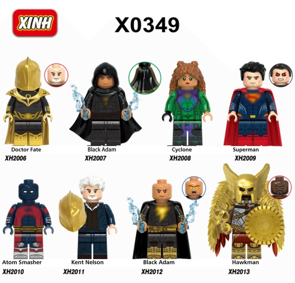 Minifigures Các Mẫu Nhân Vật Siêu Anh Hùng Marvel DC X0349 Black Adam Justice Society Of America Đồ Chơi Lắp Ráp Mini