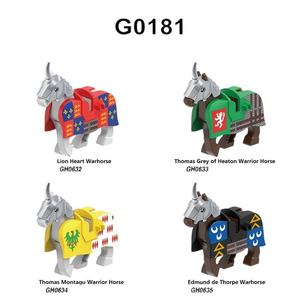 Minifigures Các Mẫu Ngựa Trung Cổ Full Giáp G0181 - Đồ Chơi Lắp Ráp Mô Hình Chiến Mã Cho Lính