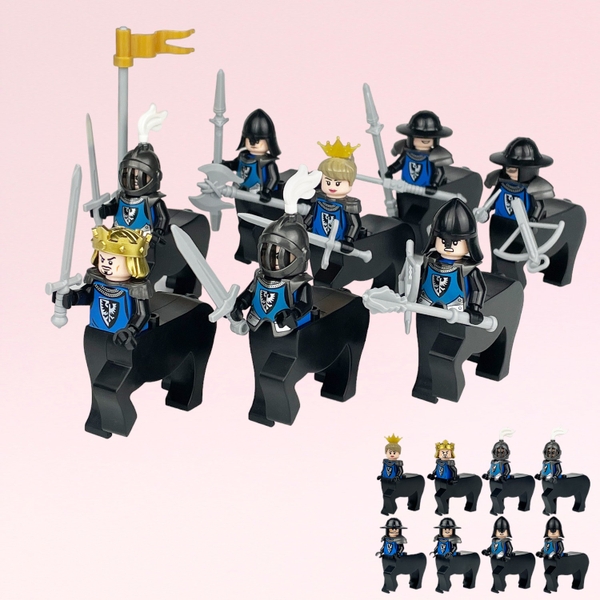 COMBO 8 Lính Nhân Mã Trung Cổ Kèm Trang Bị Vũ Khí M8108 M8109 M8110 M8111 - Đồ Chơi Lắp Ráp Binh Lính Người Ngựa