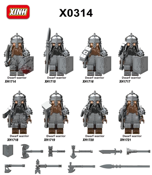 Minifigures Nhân Vật Lính Người Lùn Trong Lord Of The Rings X0314 - Đồ Chơi Lắp Ráp Mini