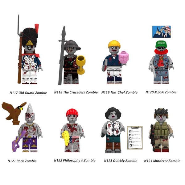 Minifigures Các Mẫu Nhân Vật Zombies Quái Vật Xác Sống N117 - N124 - Đồ Chơi Lắp Ráp Mô Hình Thây Ma