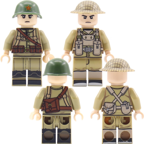 Minifigures Mẫu Nhân Vật Lính Liên Xô Và Lính Anh Trong Thế Chiến II Có In Lưng -  Đồ Chơi Lắp Ráp Mini Army