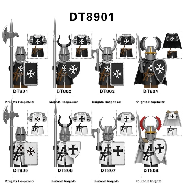 Mini Lính Trung Cổ Thập Tự Chinh Kèm Giáp Hạng Nặng DT8901 - Đồ Chơi Lắp Ráp Mô Hình Nhân Vật Hiệp Sĩ