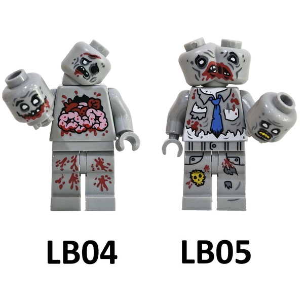 Minifigures Các Mẫu Nhân Vật Zombies 2 Đầu LB04 LB05 - Đồ Chơi Lắp Ráp Mô Hình Kinh Dị