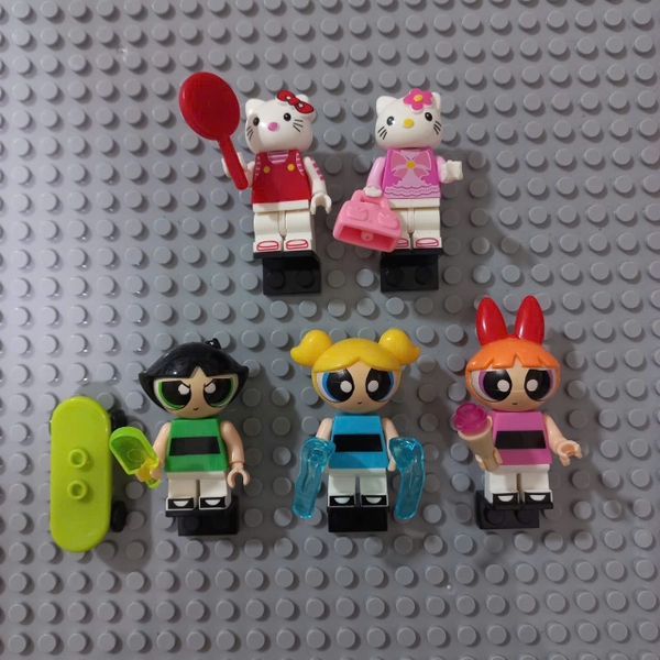 Mini Mẫu Nhân Vật Hello Kitty Powerpuff Đẹp Để Trang Trí - Đồ Chơi Lắp Ráp Mô Hình Đáng Yêu