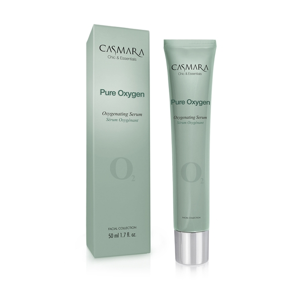 CASMARA. CHIC & ESSENTIALS. PURE OXYGEN. OXYGENATING SERUM. O2. FACIAL COLLECTION