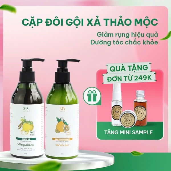 Cặp Đôi Gội - Xả Thảo Mộc Giảm Rụng Tóc, Dưỡng Tóc Chắc Khỏe