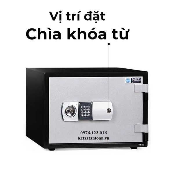 Vị trí chìa khóa từ két sắt khóa điện tử Solid