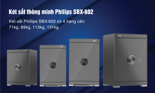 4 hạng cân trên két sắt thông minh nhập khẩu thông minh Philips SBX602 7CU